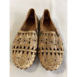Spring Step Fusaro Flats Loafers Slip On Leather‎ Shoes Brown Made Turkey Sz 40